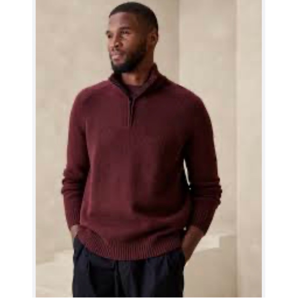 Banana Republic Men's Dark Gray Zip-Up Sweater